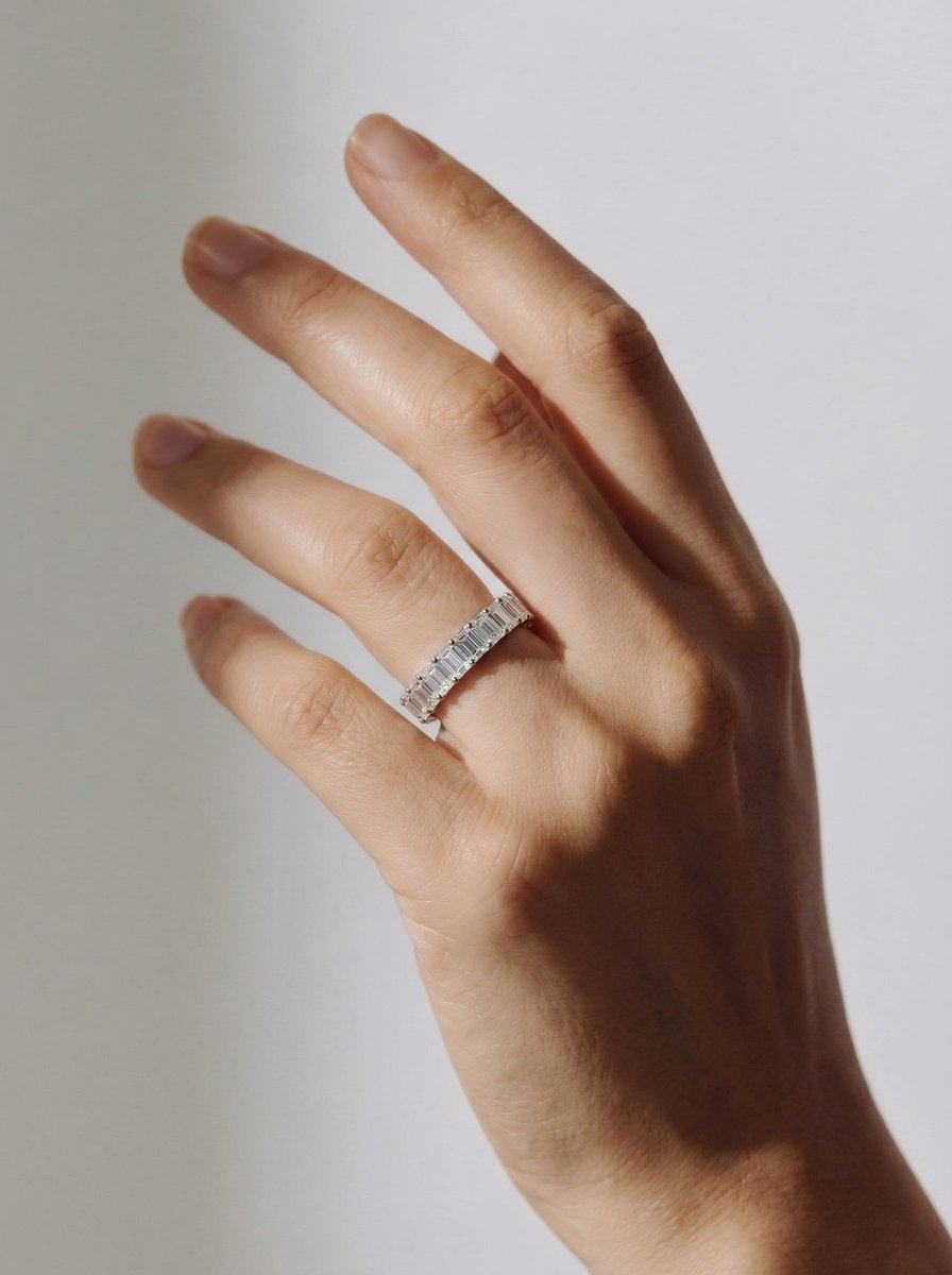 Alicia Lab Grown Emerald Diamond Wedding Ring - Platinum