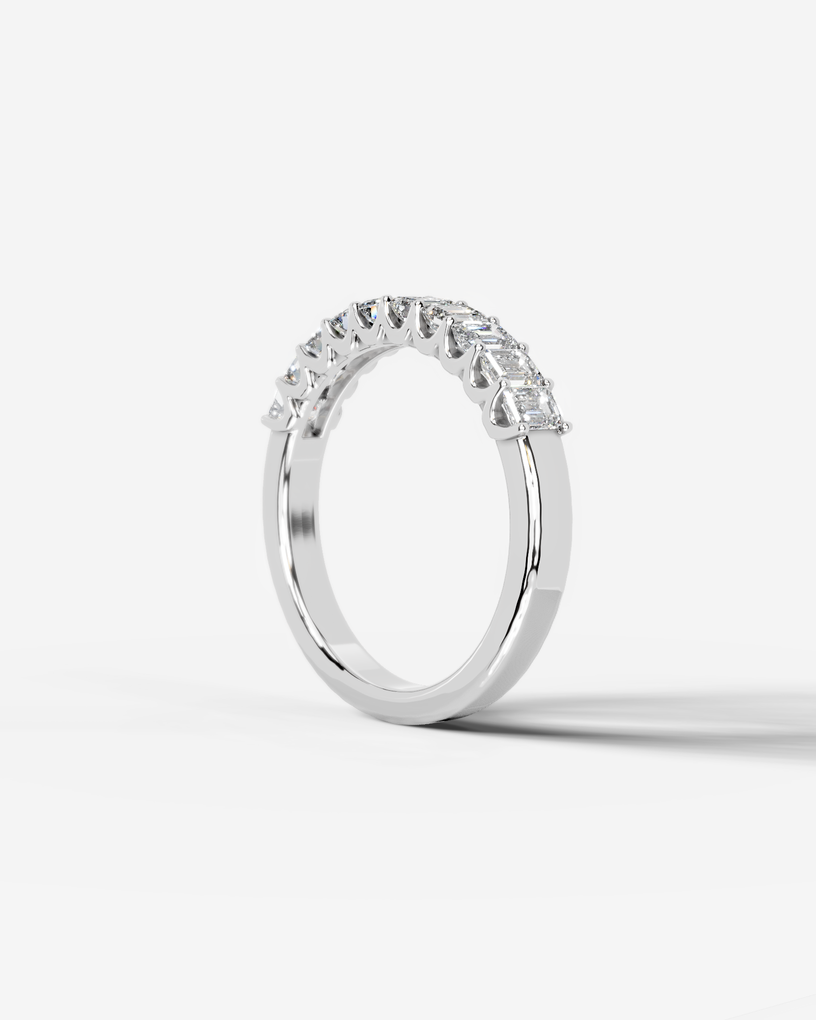 Alicia Lab Grown Emerald Diamond Wedding Ring - White Gold - 14K - 6ct