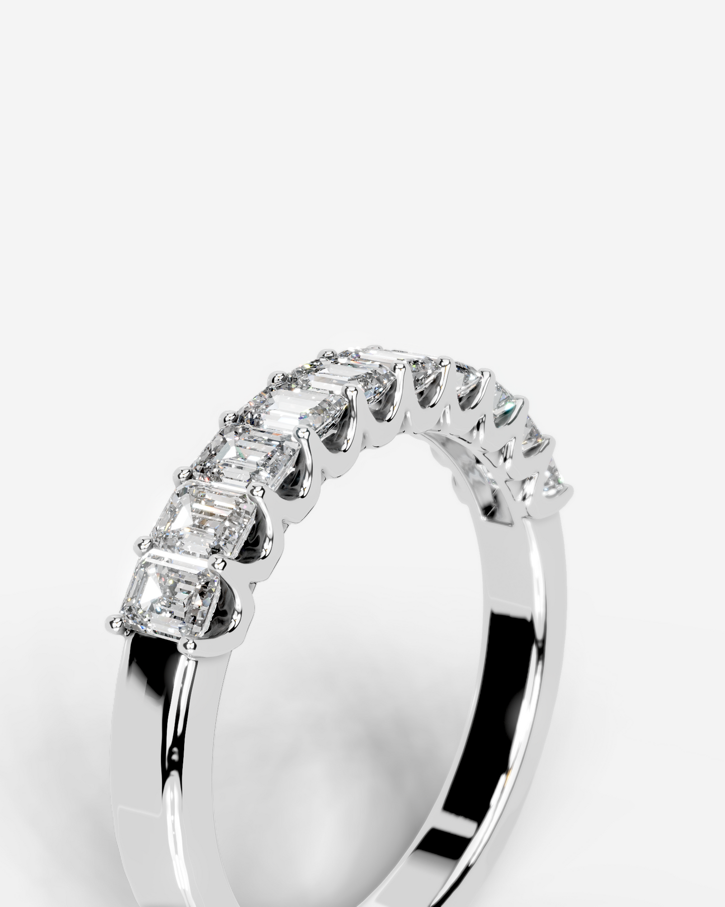 Alicia Lab Grown Emerald Diamond Wedding Ring - White Gold - 18K - 2ct