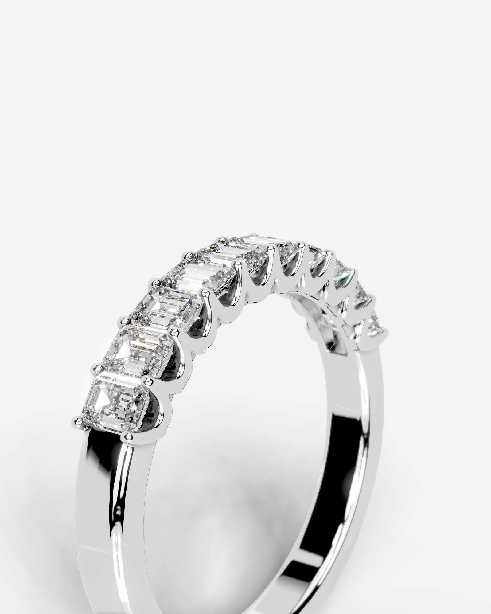 Alicia Lab Grown Emerald Diamond Wedding Ring - White Gold - 18K - 2ct