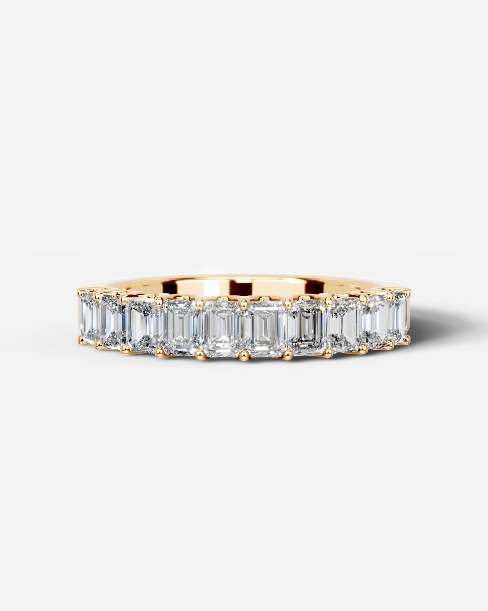 Alicia Lab Grown Emerald Diamond Wedding Ring - Yellow Gold