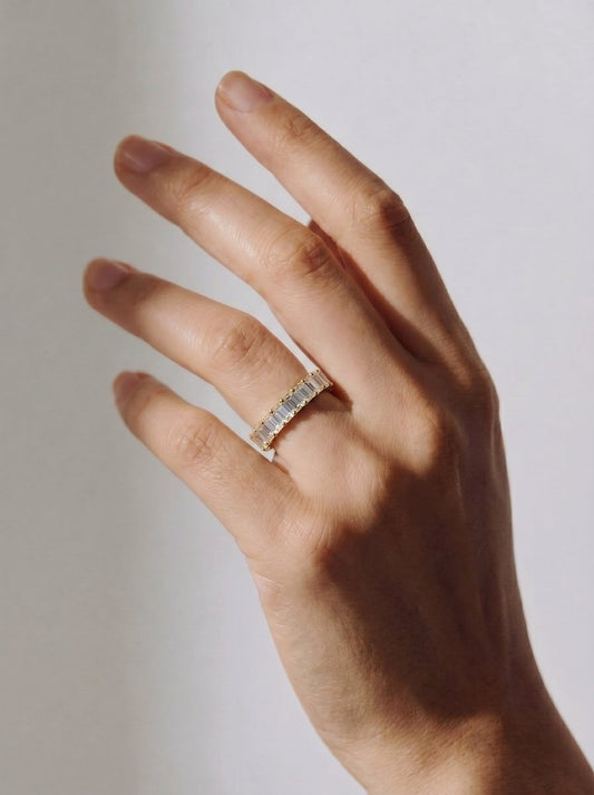 Alicia Lab Grown Emerald Diamond Wedding Ring - Yellow Gold