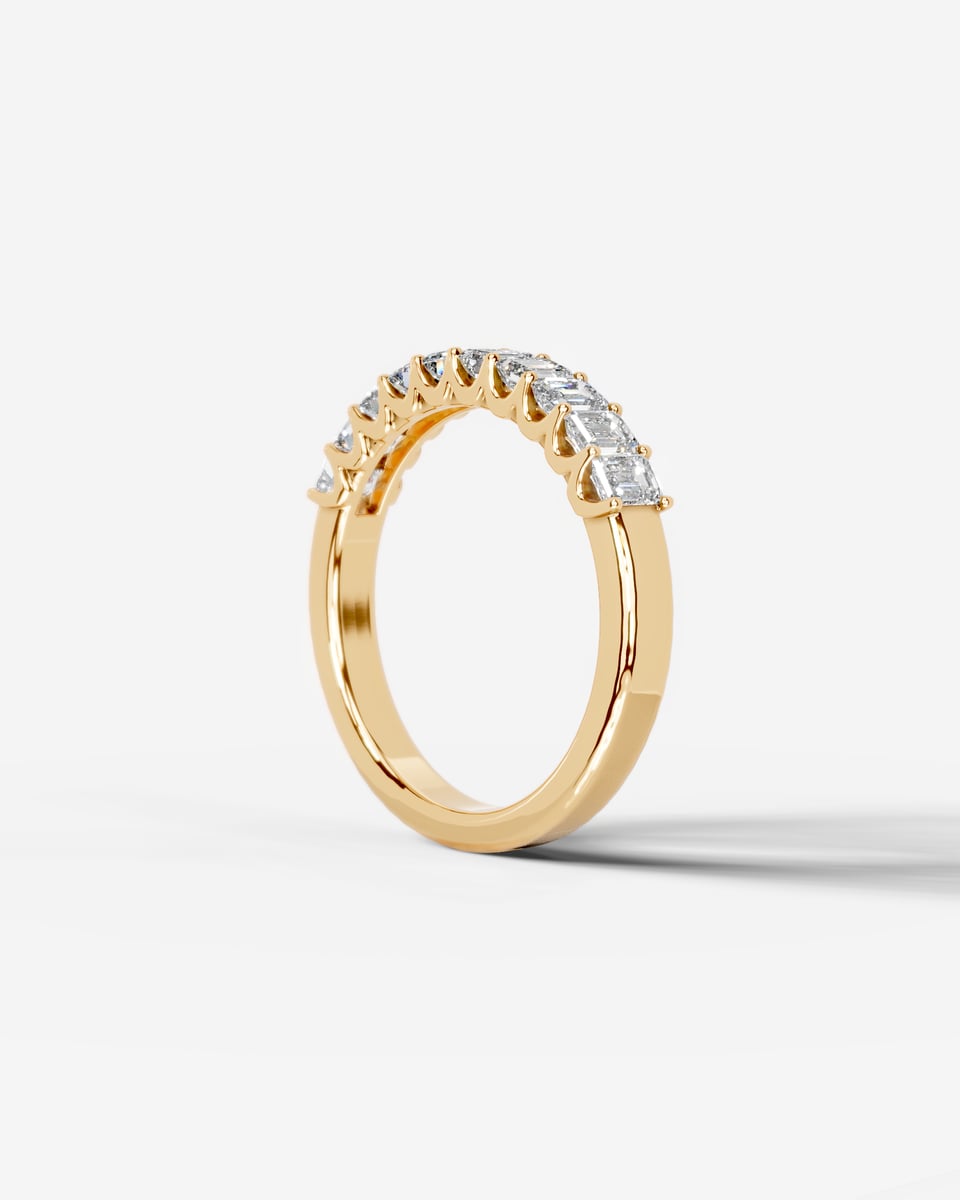 Alicia Lab Grown Emerald Diamond Wedding Ring - Yellow Gold