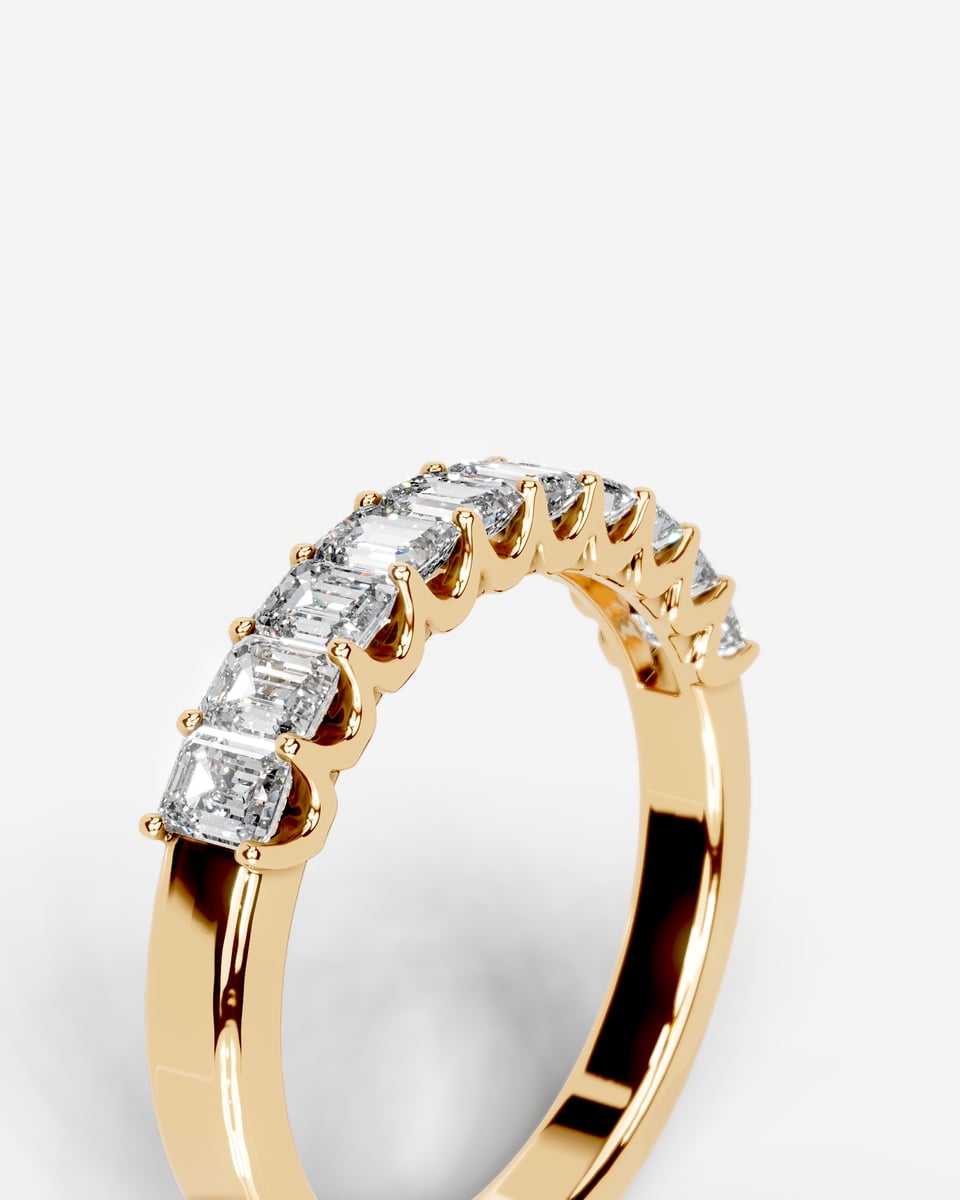 Alicia Lab Grown Emerald Diamond Wedding Ring - Yellow Gold