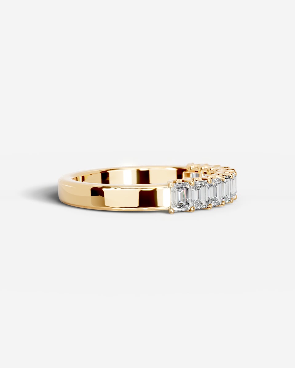 Alicia Lab Grown Emerald Diamond Wedding Ring - Yellow Gold