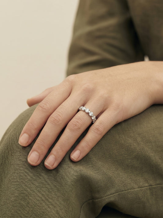Amari Lab Grown Round Diamond Wedding Ring - Platinum - 3ct