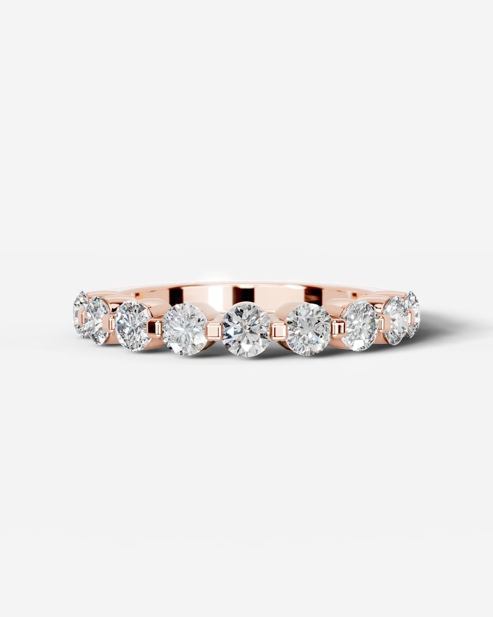Amari Lab Grown Round Diamond Wedding Ring - Rose Gold