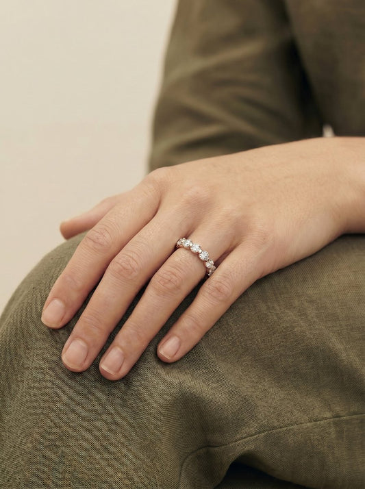 Amari Lab Grown Round Diamond Wedding Ring - Rose Gold