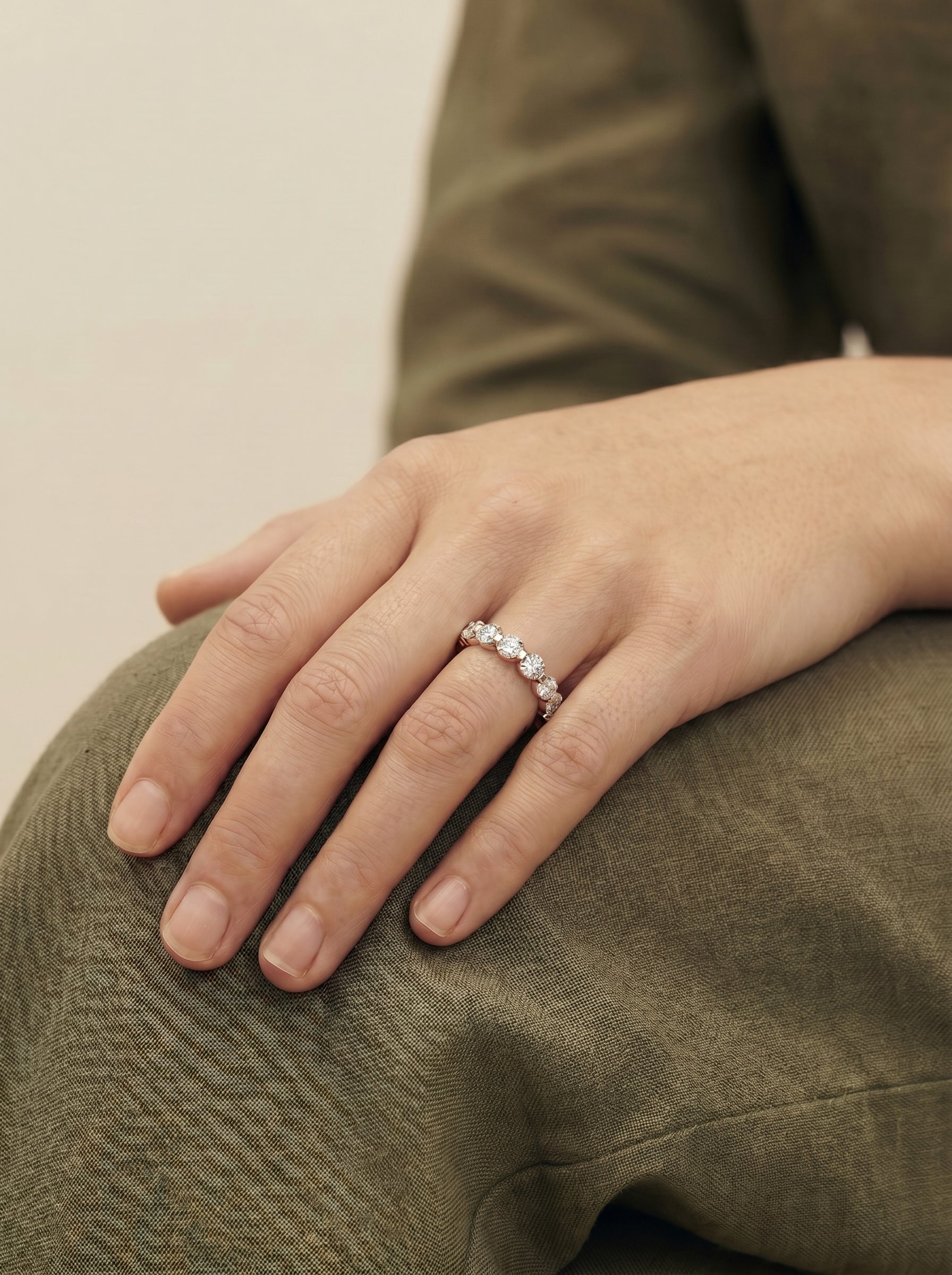 Amari Lab Grown Round Diamond Wedding Ring - Rose Gold - 18K - 5ct