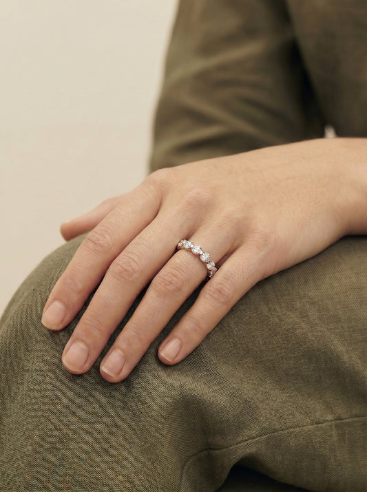 Amari Lab Grown Round Diamond Wedding Ring - Rose Gold - 18K - 5ct