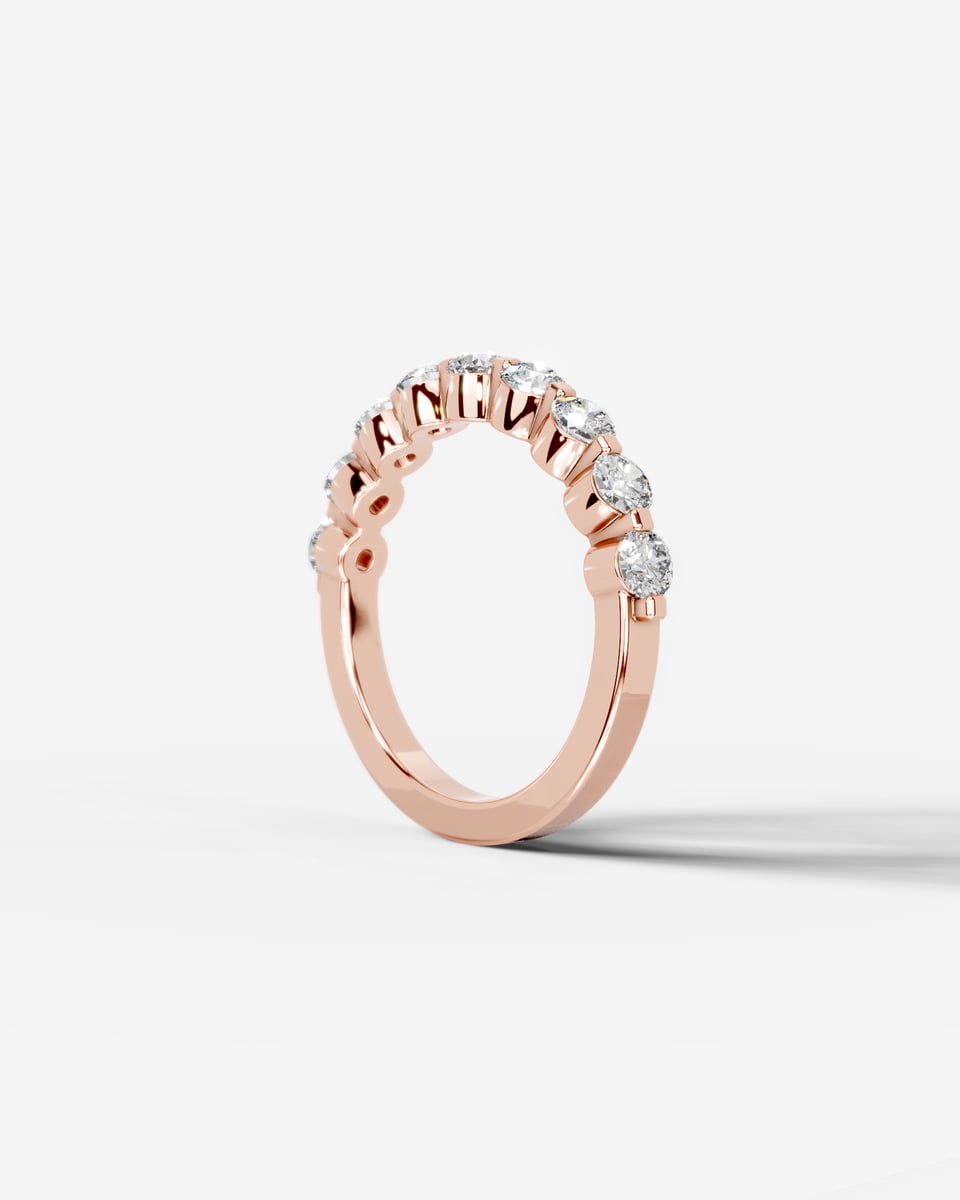 Amari Lab Grown Round Diamond Wedding Ring - Rose Gold
