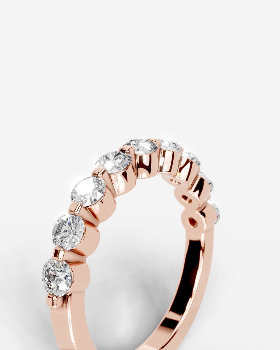 Amari Lab Grown Round Diamond Wedding Ring - Rose Gold
