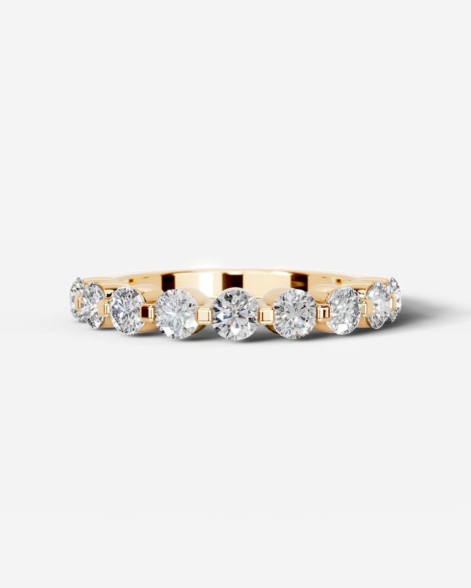 Amari Lab Grown Round Diamond Wedding Ring - Yellow Gold