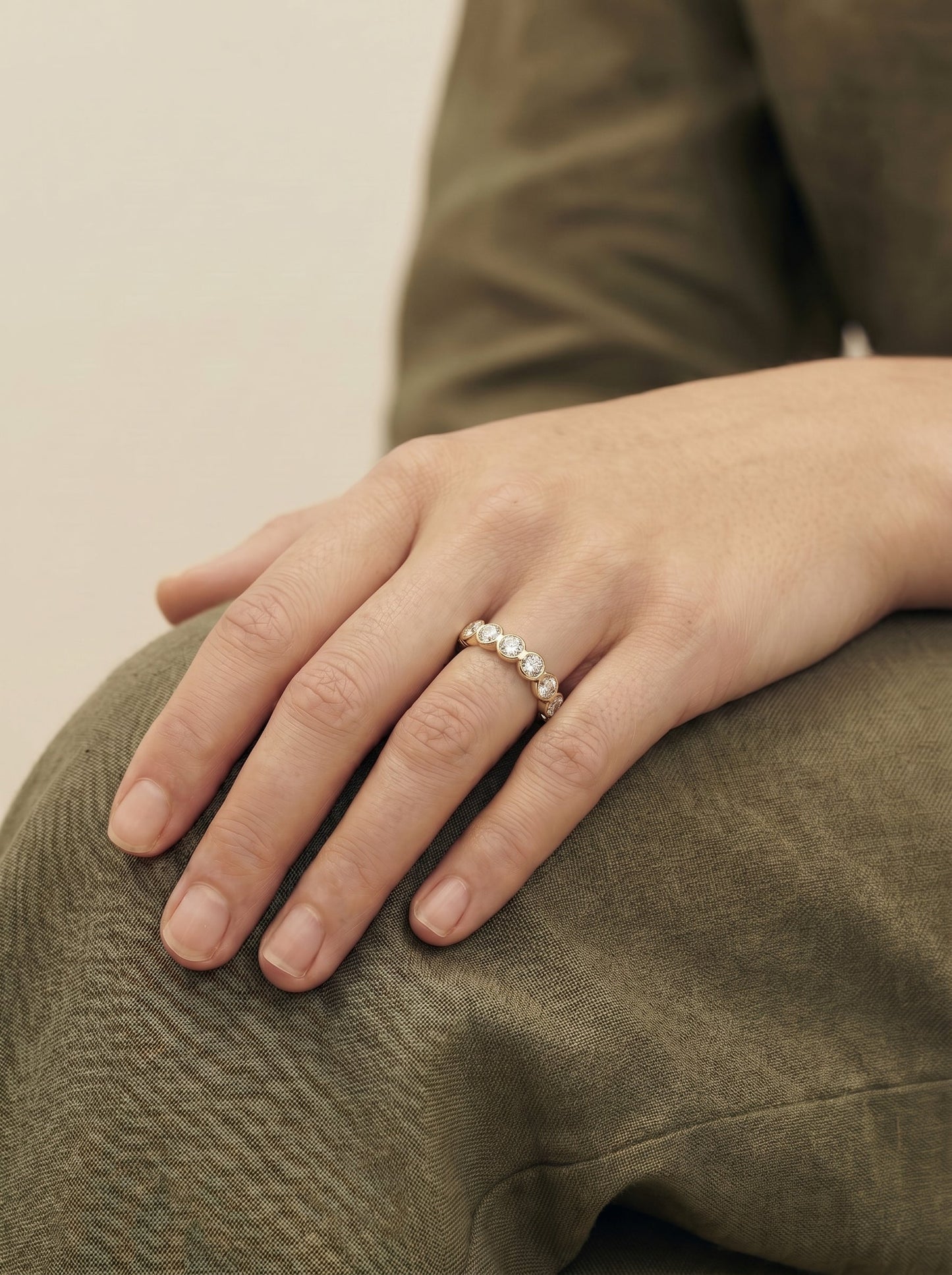 Amari Lab Grown Round Diamond Wedding Ring - Yellow Gold - 18K - 5ct