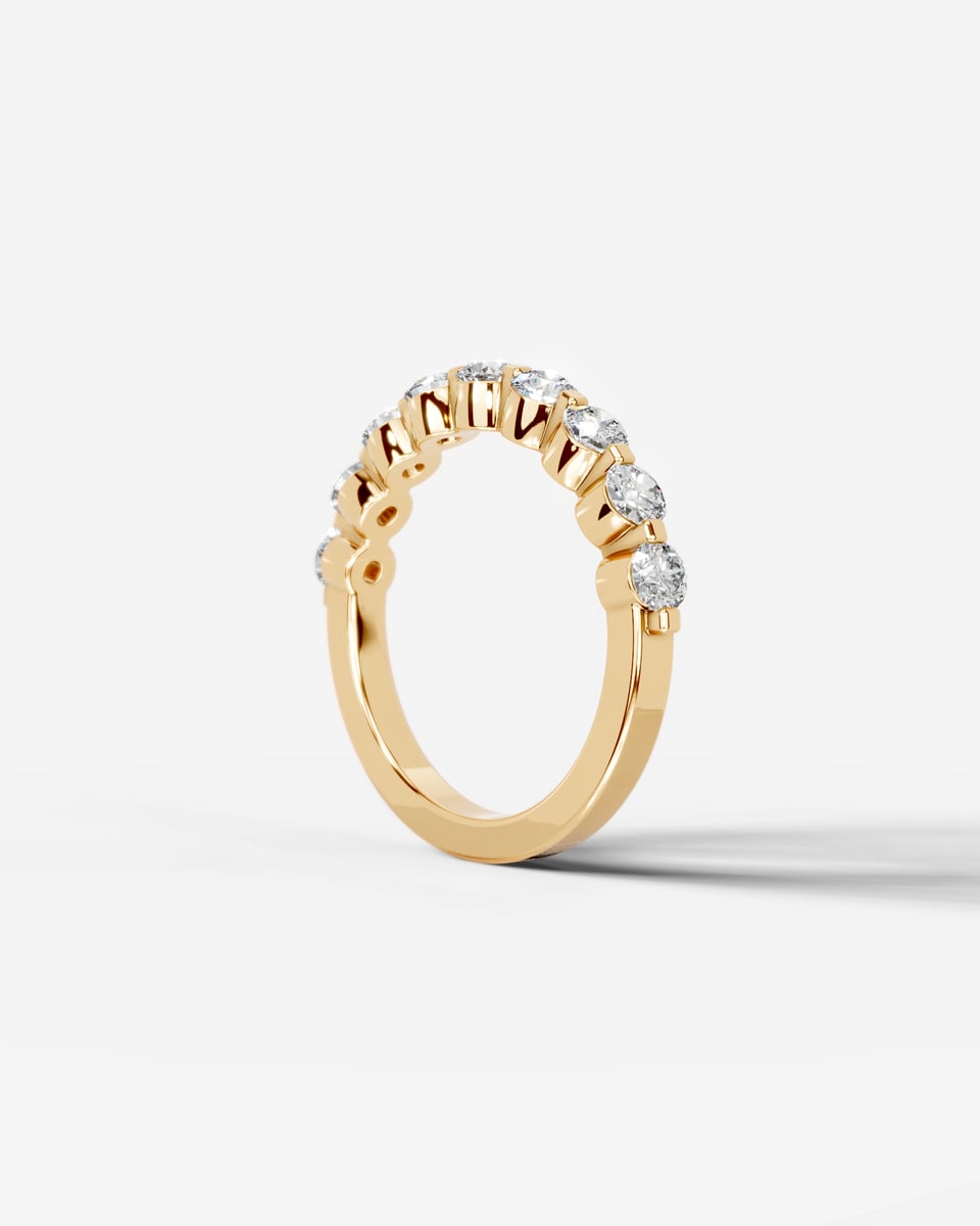 Amari Lab Grown Round Diamond Wedding Ring - Yellow Gold