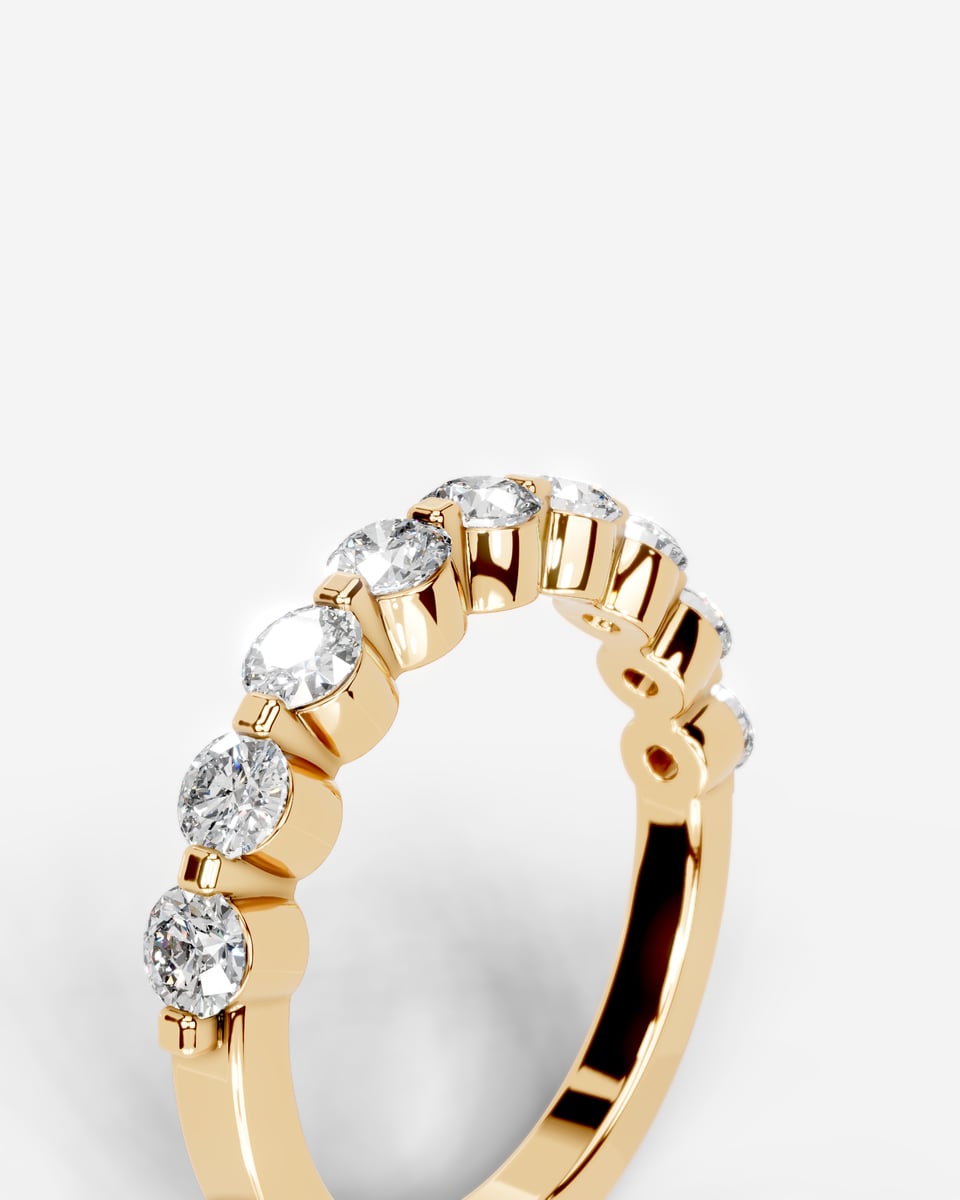 Amari Lab Grown Round Diamond Wedding Ring - Yellow Gold