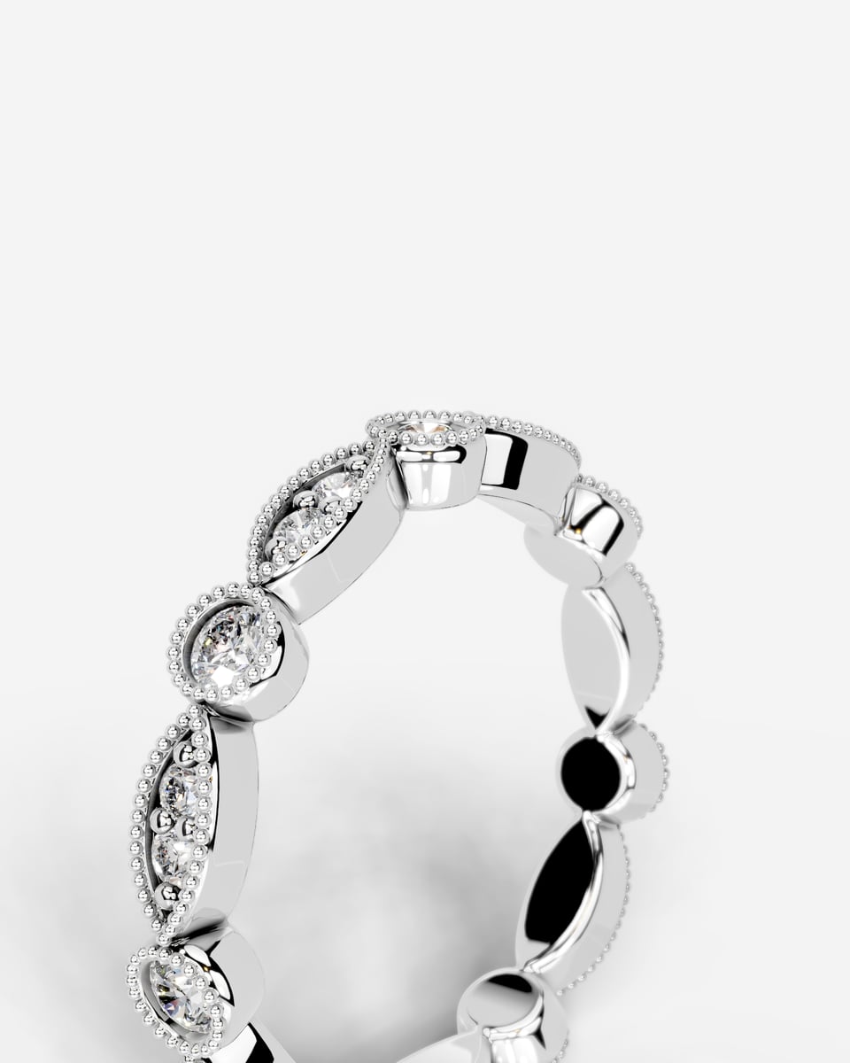 Amelia Lab Grown Round Diamond Wedding Ring - Platinum