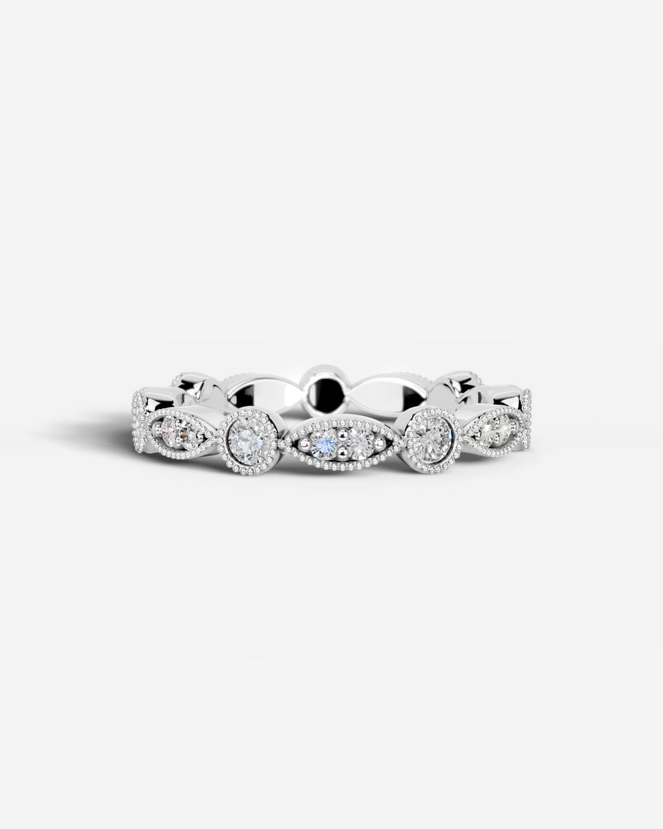 Amelia Lab Grown Round Diamond Wedding Ring - Platinum