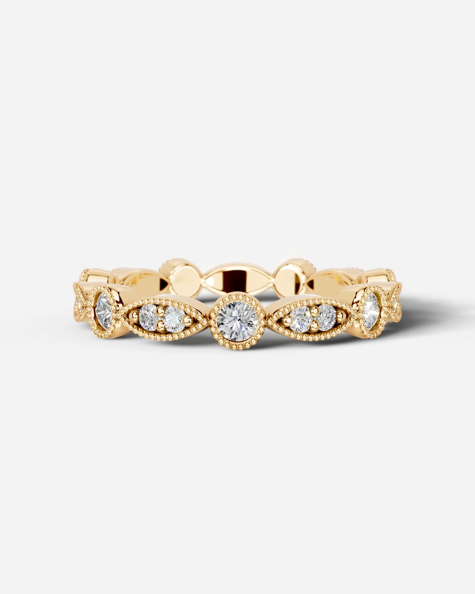 Amelia Lab Grown Round Diamond Wedding Ring - Yellow Gold