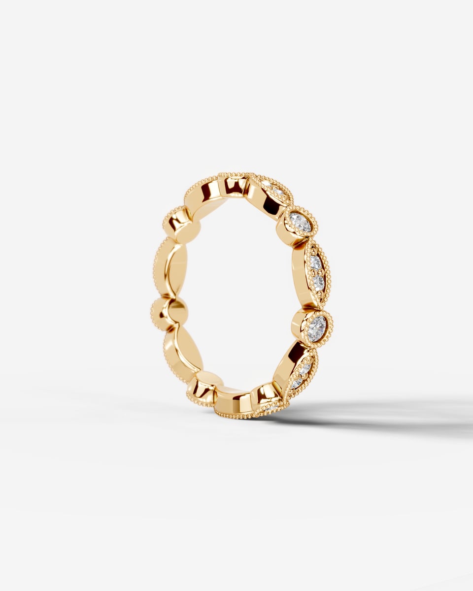 Amelia Lab Grown Round Diamond Wedding Ring - Yellow Gold