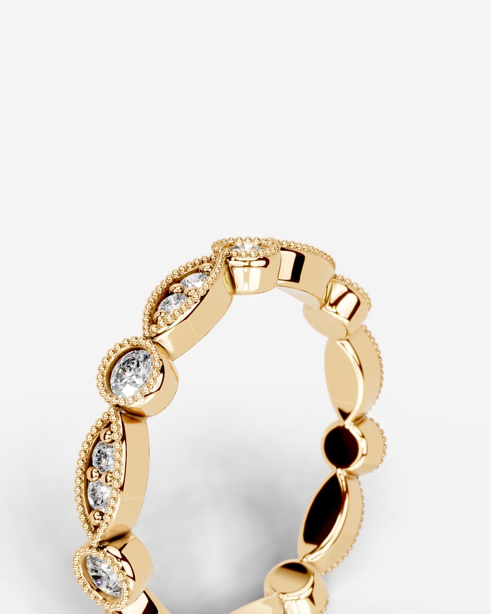 Amelia Lab Grown Round Diamond Wedding Ring - Yellow Gold