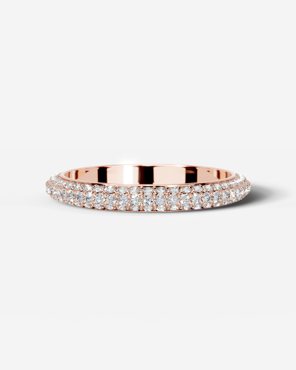 Anastasia Lab Grown Round Diamond Wedding Ring - Rose Gold