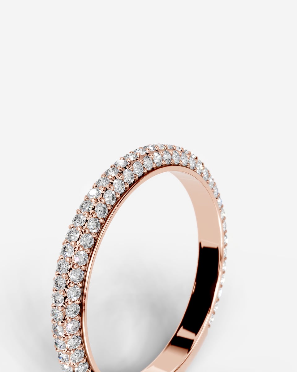Anastasia Lab Grown Round Diamond Wedding Ring - Rose Gold