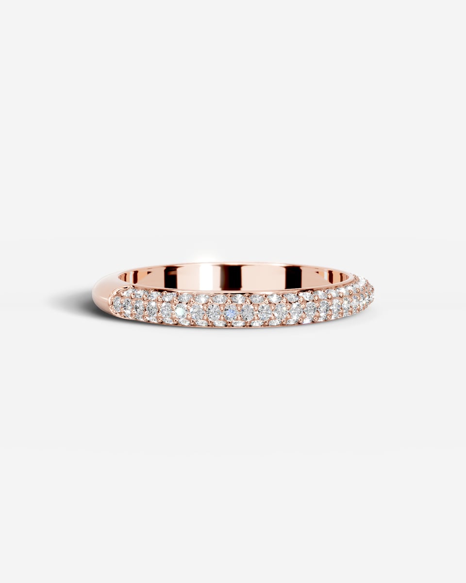 Anastasia Lab Grown Round Diamond Wedding Ring - Rose Gold