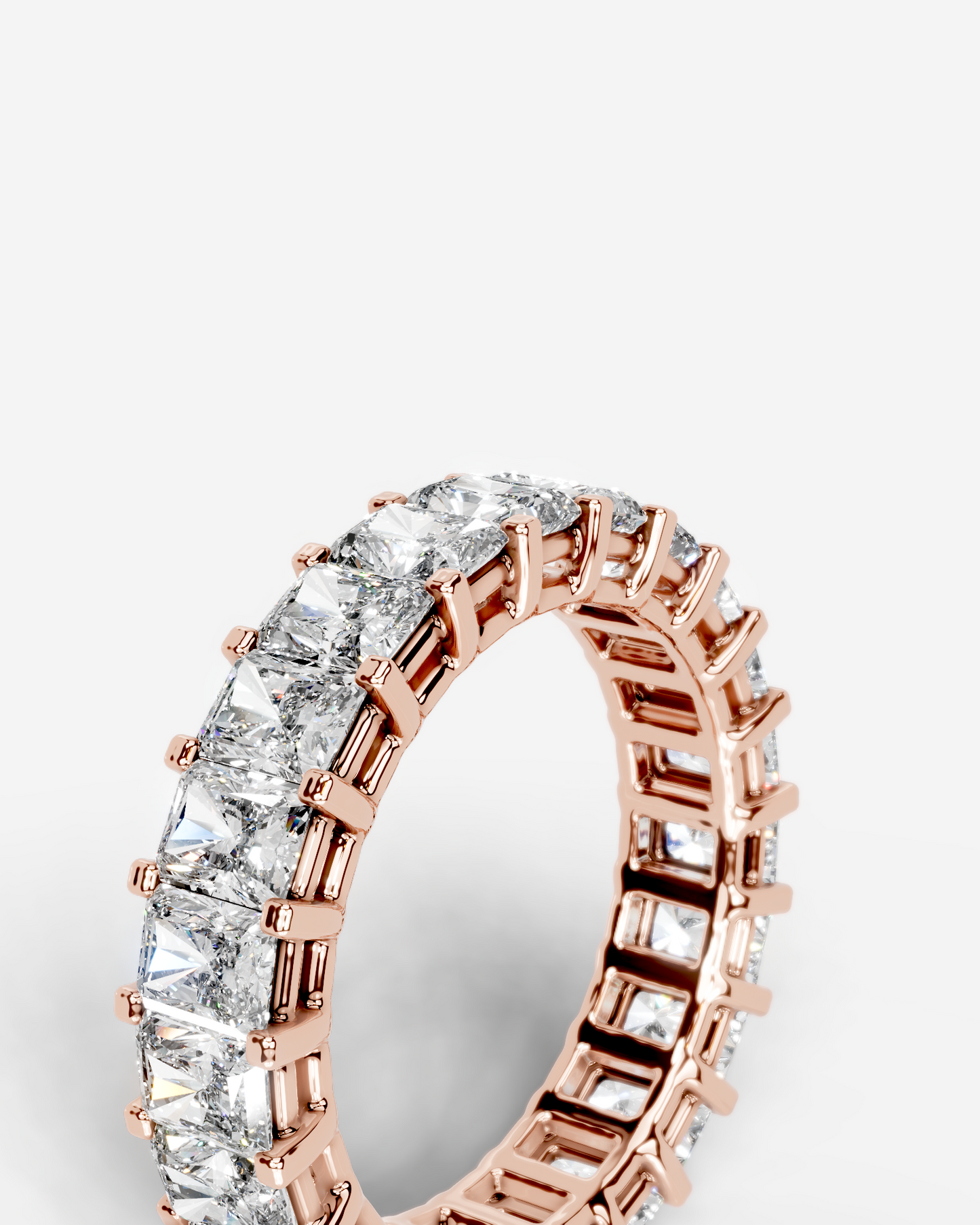 Andi Lab Grown Radiant Diamond Wedding Ring - Rose Gold - 14K - 6ct