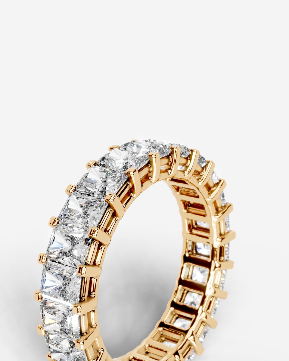 Andi Lab Grown Radiant Diamond Wedding Ring - Yellow Gold