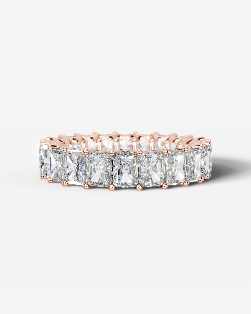 Andrea Lab Grown Radiant Diamond Wedding Ring - Rose Gold