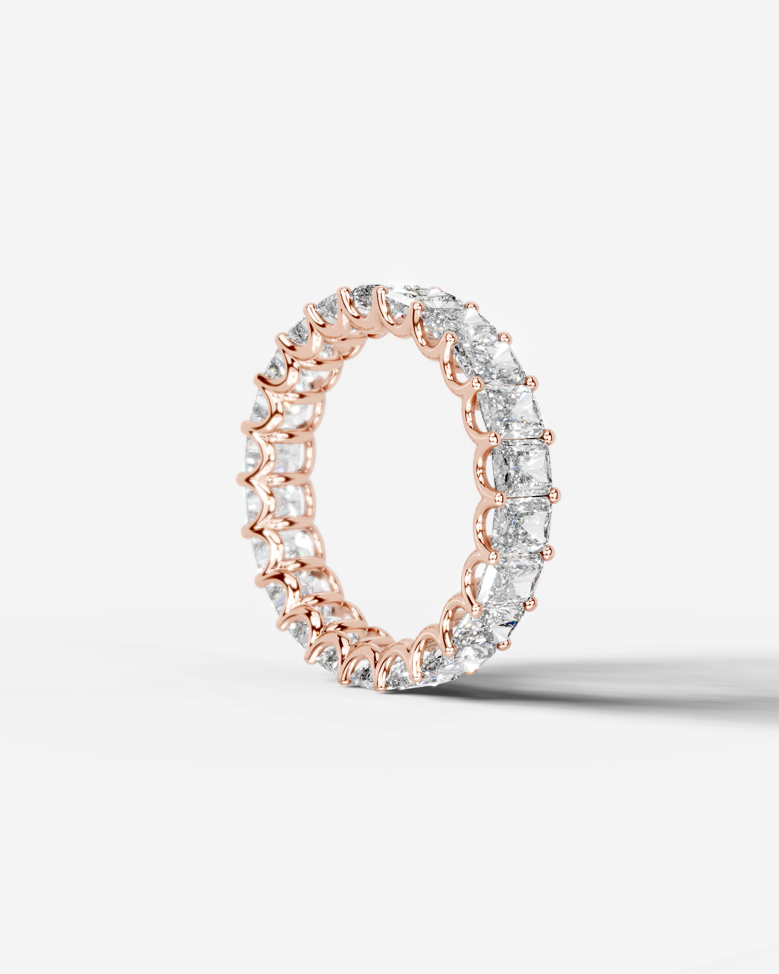 Andrea Lab Grown Radiant Diamond Wedding Ring - Rose Gold - 18K - 6ct
