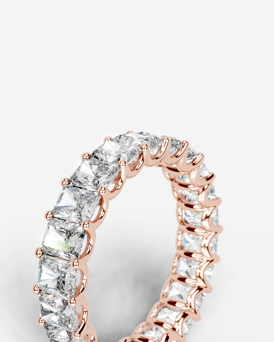 Andrea Lab Grown Radiant Diamond Wedding Ring - Rose Gold