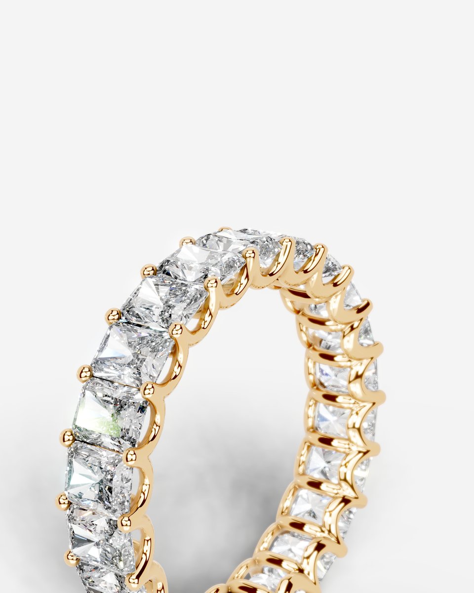 Andrea Lab Grown Radiant Diamond Wedding Ring - Yellow Gold