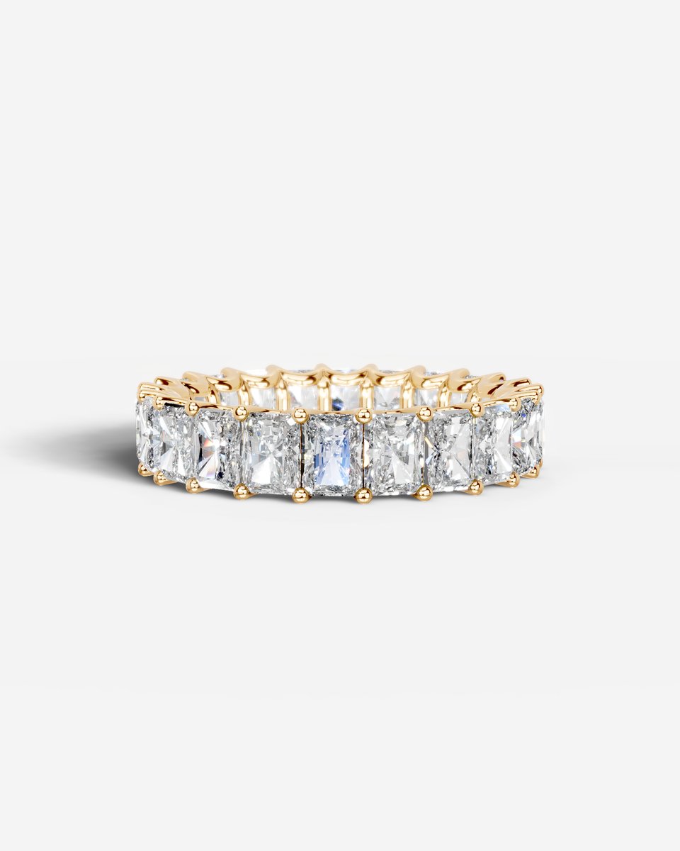 Andrea Lab Grown Radiant Diamond Wedding Ring - Yellow Gold