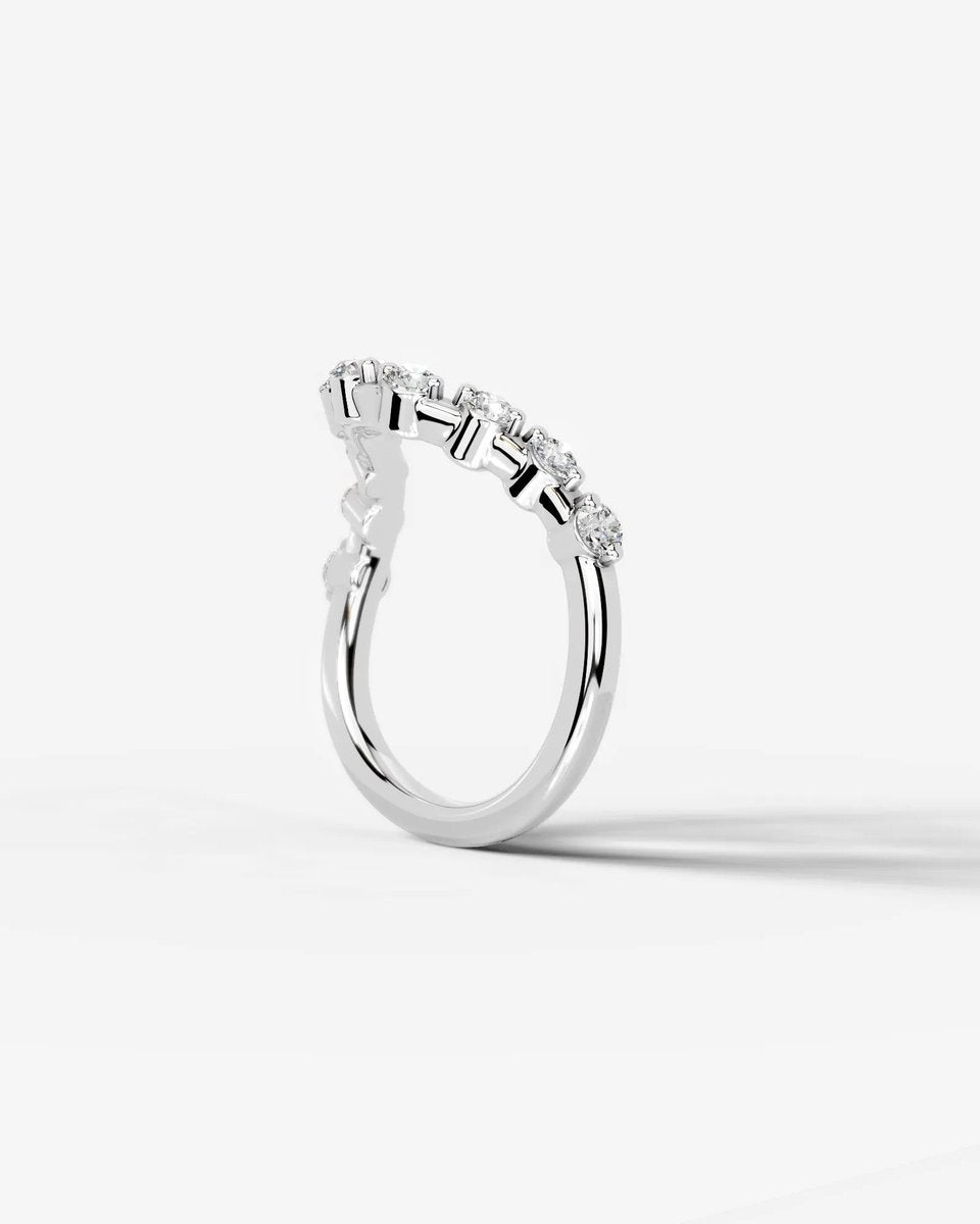 Angie  Round Lab Grown Round Diamond Wedding Ring - White Gold