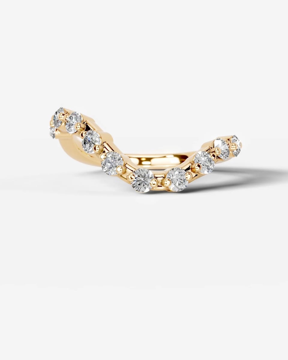 Angie  Round Lab Grown Round Diamond Wedding Ring - Yellow Gold