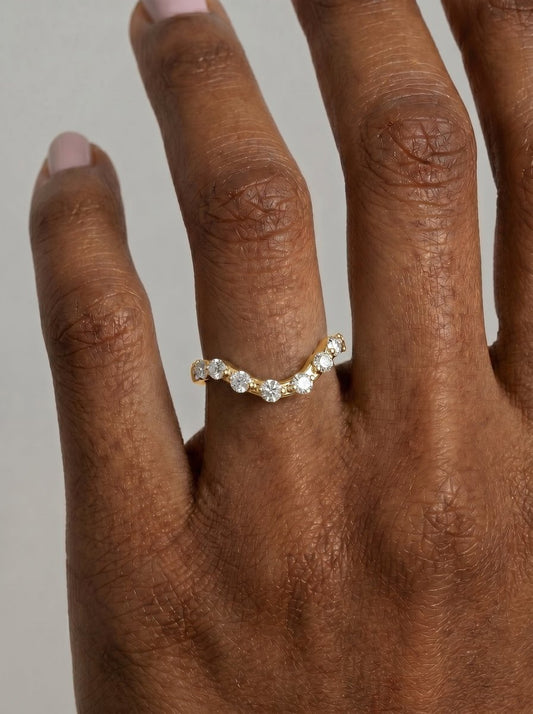 Angie  Round Lab Grown Round Diamond Wedding Ring - Yellow Gold