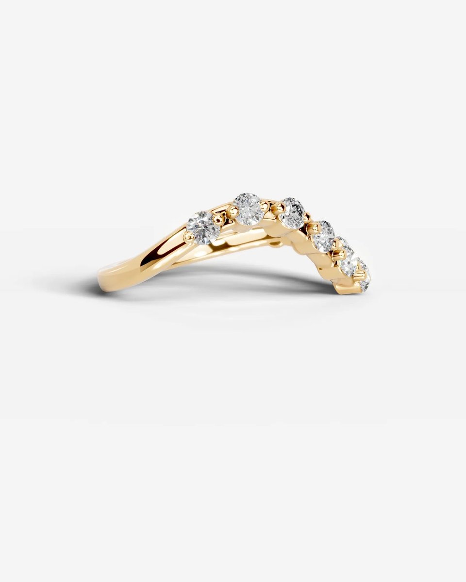 Angie  Round Lab Grown Round Diamond Wedding Ring - Yellow Gold