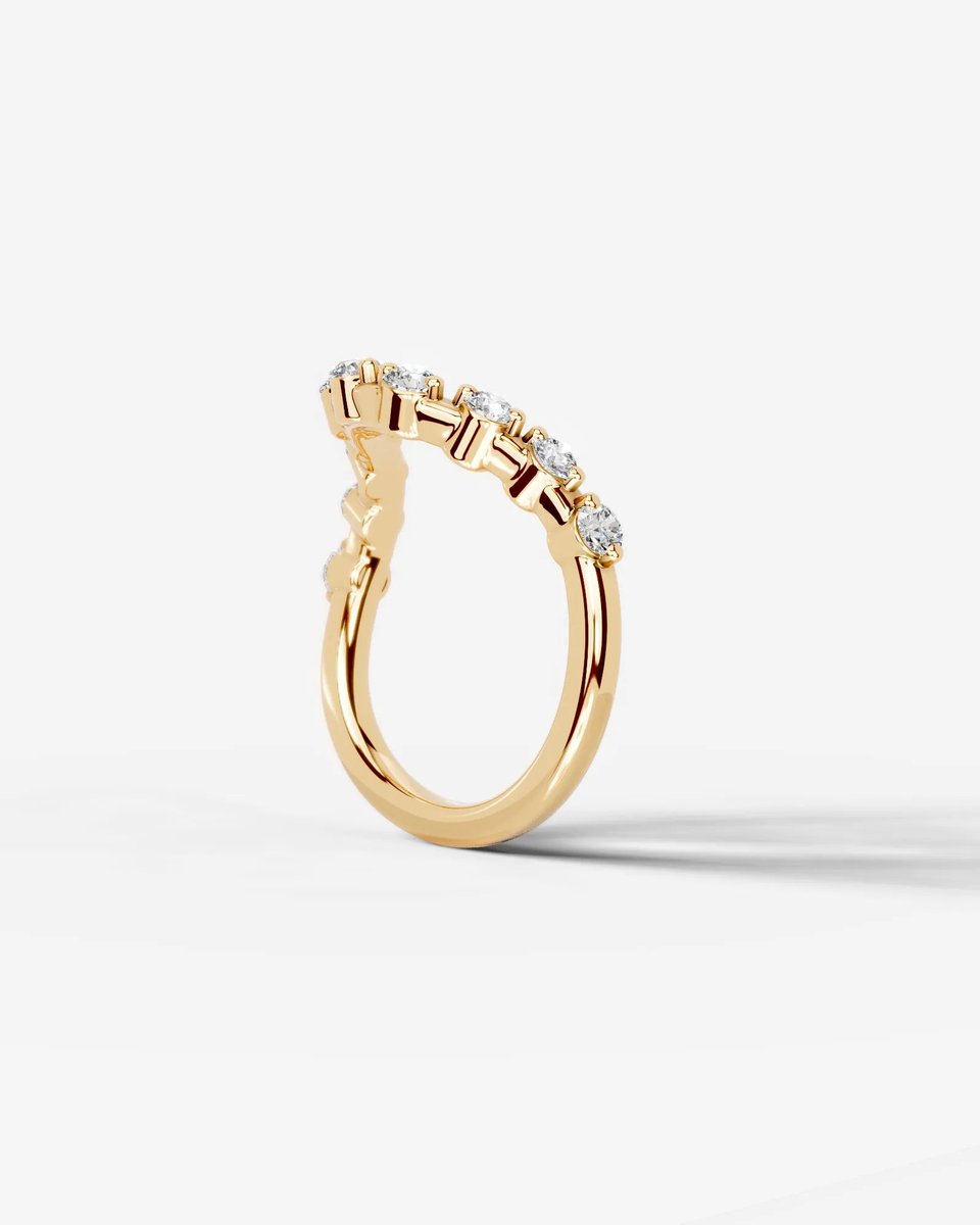 Angie  Round Lab Grown Round Diamond Wedding Ring - Yellow Gold