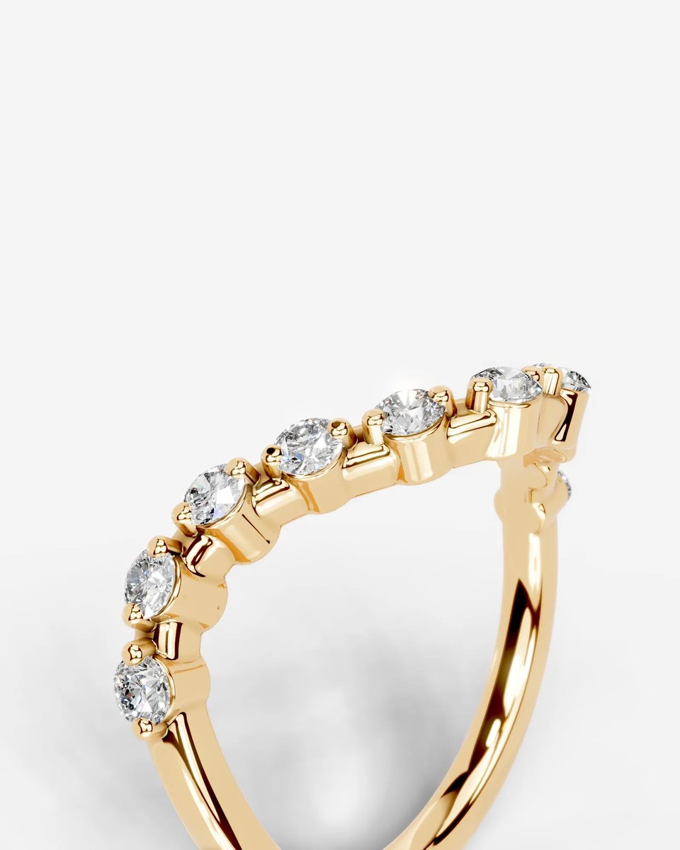 Angie  Round Lab Grown Round Diamond Wedding Ring - Yellow Gold