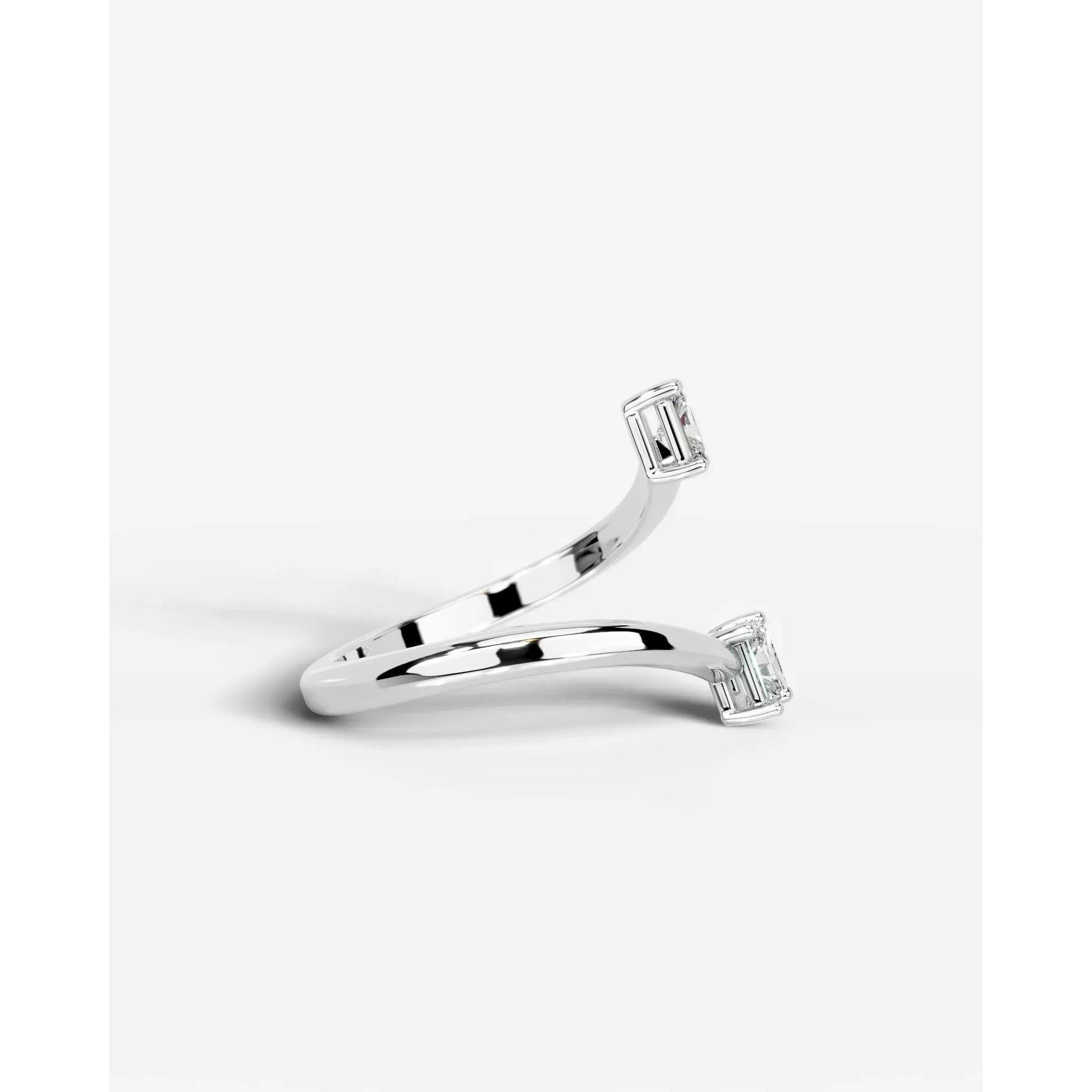 Anita  Elongated Radiant Lab Grown Round Diamond Wedding Ring - Platinum - 5ct