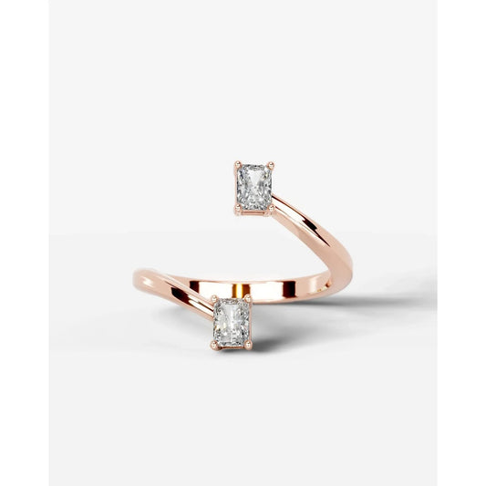 Anita  Elongated Radiant Lab Grown Elongated Radiant Diamond Wedding Ring - Rose Gold