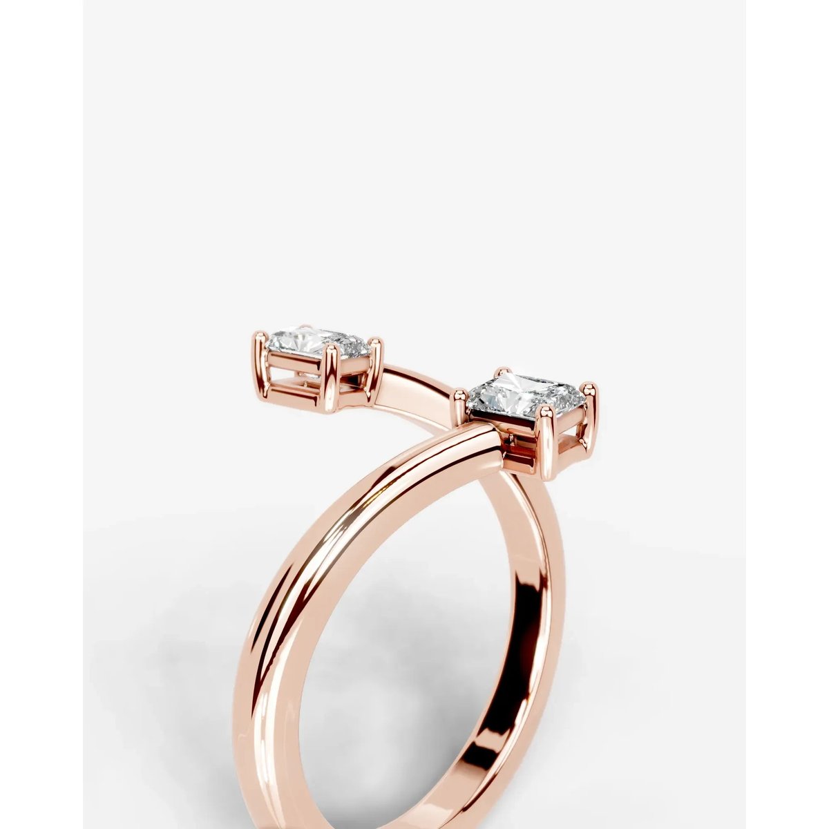 Anita  Elongated Radiant Lab Grown Elongated Radiant Diamond Wedding Ring - Rose Gold
