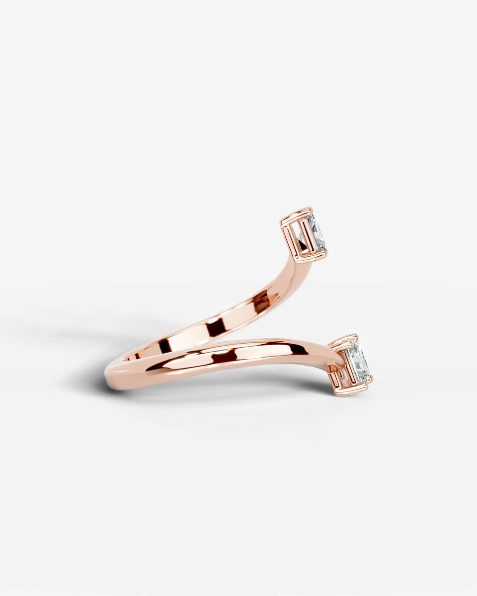 Anita  Elongated Radiant Lab Grown Elongated Radiant Diamond Wedding Ring - Rose Gold