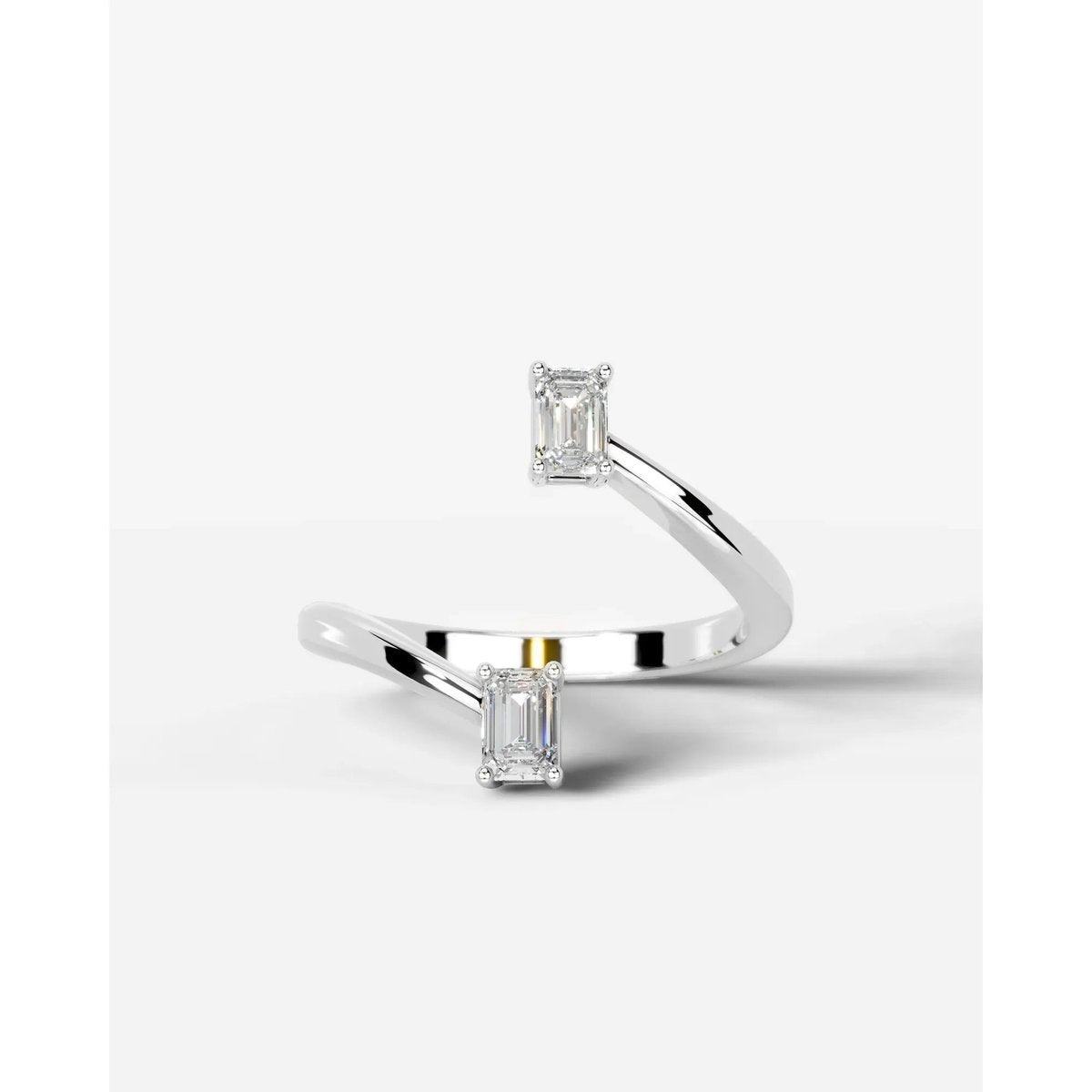 Anita  Emerald Lab Grown Round Diamond Wedding Ring - Platinum