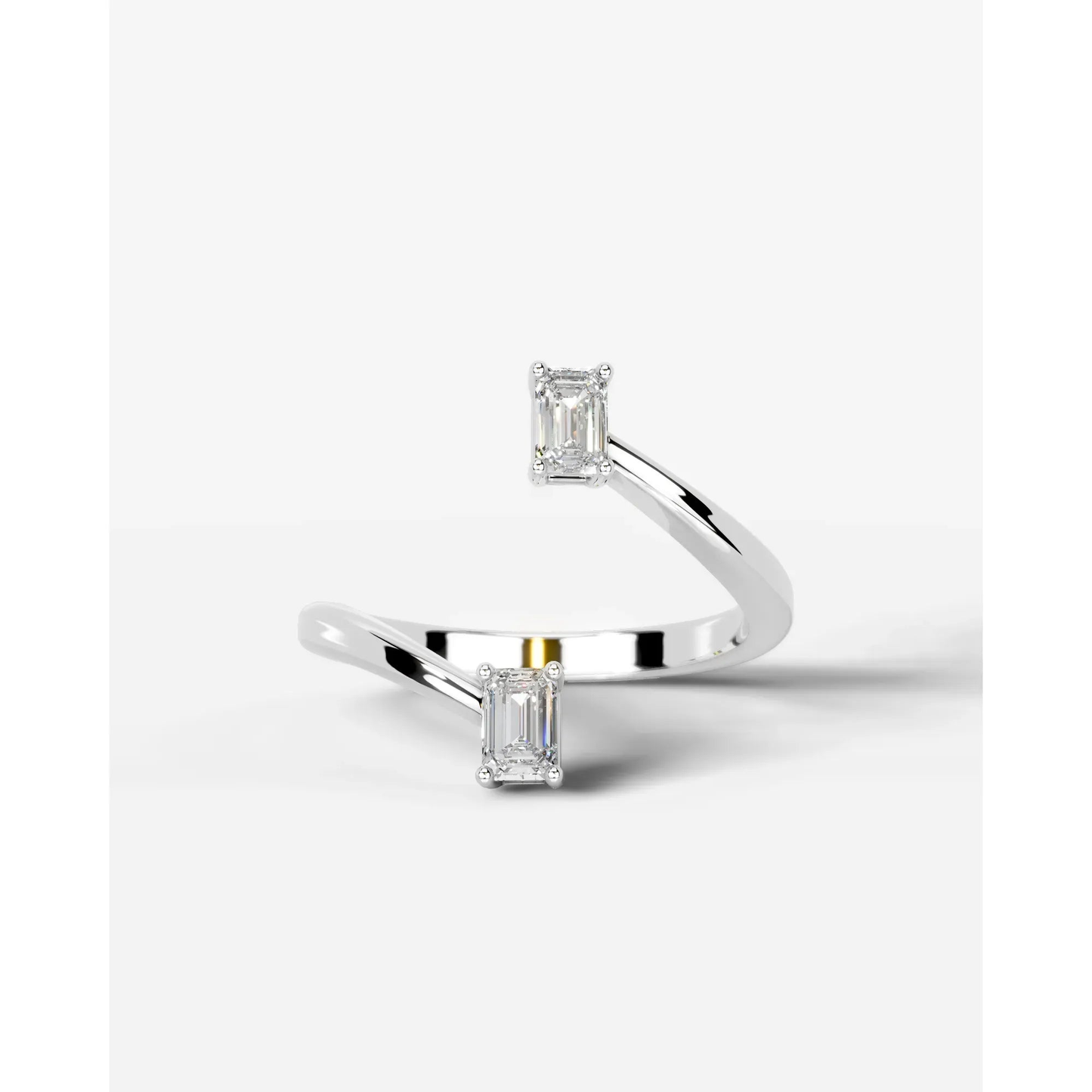 Anita  Emerald Lab Grown Round Diamond Wedding Ring - Platinum - 4ct