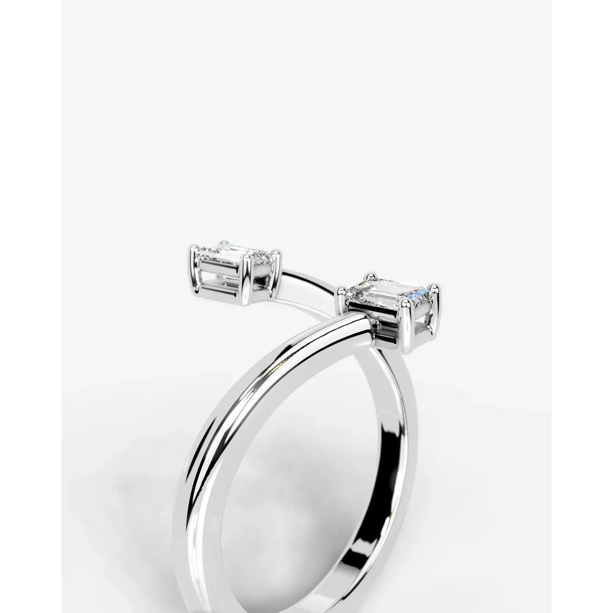 Anita  Emerald Lab Grown Round Diamond Wedding Ring - Platinum
