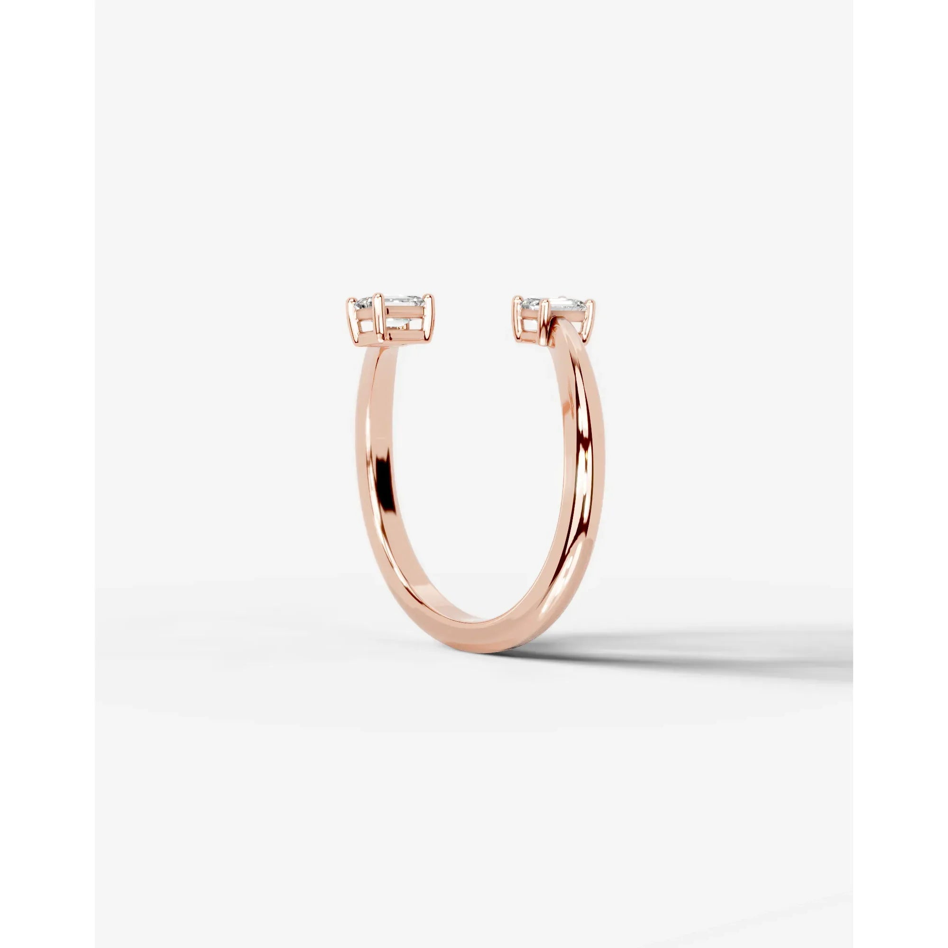 Anita  Emerald Lab Grown Emerald Diamond Wedding Ring - Rose Gold - 18K - 3ct