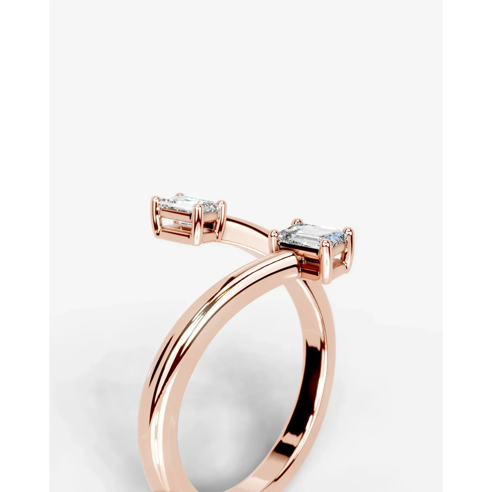 Anita  Emerald Lab Grown Emerald Diamond Wedding Ring - Rose Gold - 18K - 4ct